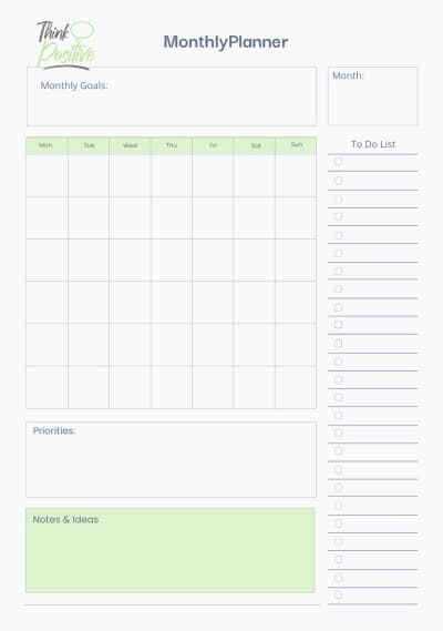 قالب Monthly Planner Design, download and edit for free من أندلسي
