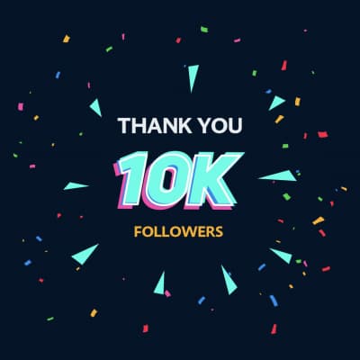 قالب Thank You 10K Followers Design, download and edit for free من أندلسي