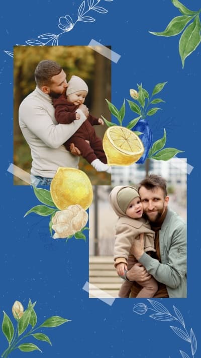 قالب Design Photo Collage of Father and Child, download and edit for free من أندلسي