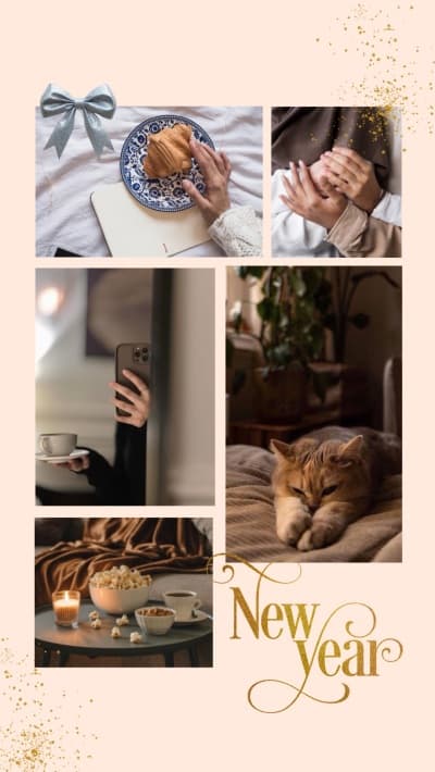 قالب Design for New Year, Photo Collage, download and edit for free من أندلسي