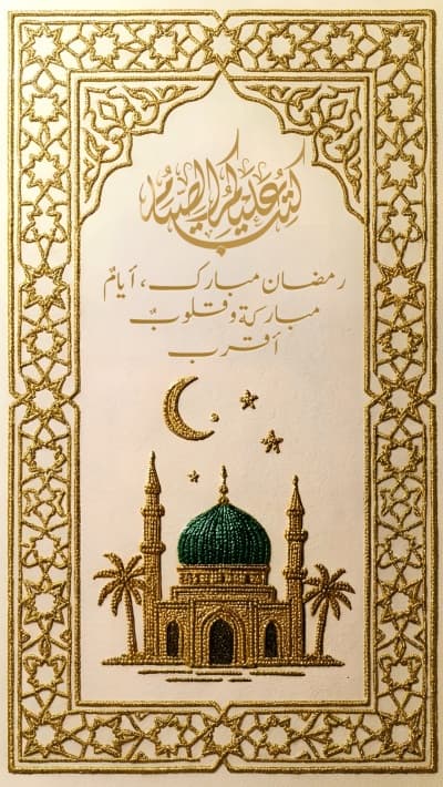 قالب تصميم بطاقة تهنئة رمضان، للتحميل والتعديل مجاناً من أندلسي
