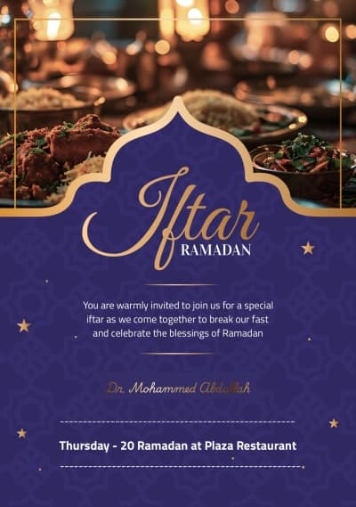 قالب Design Ramadan Iftar Invitation, download and edit for free من أندلسي
