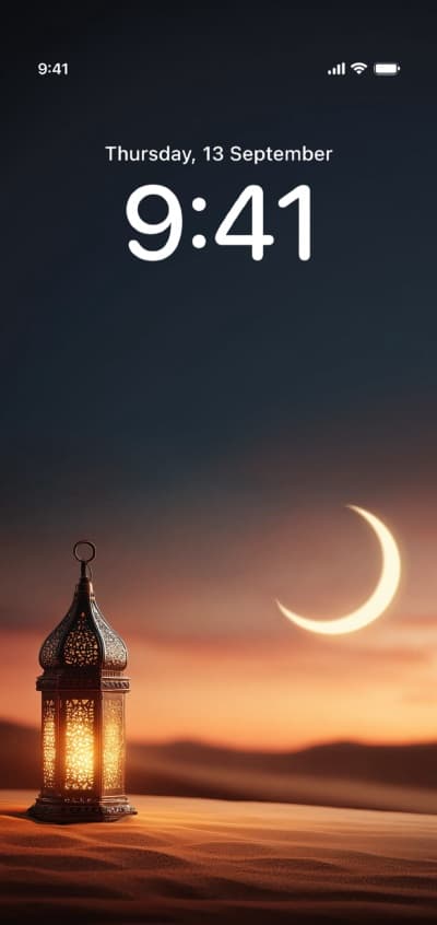 قالب Design Wallpaper with Lanterns and Moon, download and edit for free من أندلسي