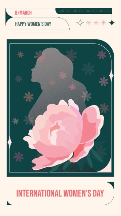 قالب Design for Women's Day Card, download and edit for free من أندلسي