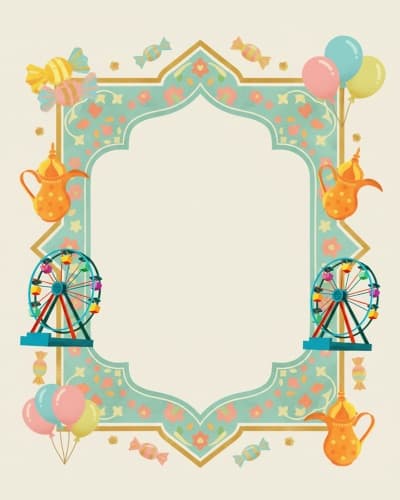 قالب Design for Eid al-Fitr Empty Card, download and edit for free من أندلسي