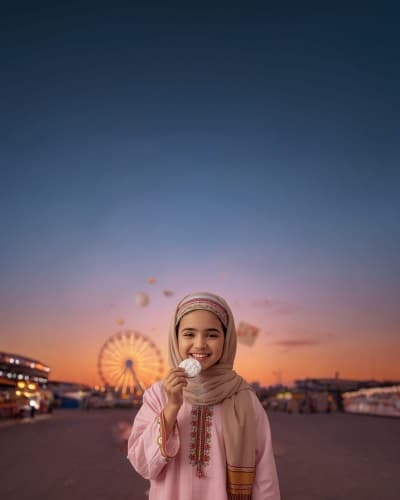قالب Design for Eid al-Fitr Empty Card, download and edit for free من أندلسي