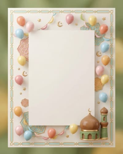 قالب Design for Eid al-Fitr Empty Card, download and edit for free من أندلسي