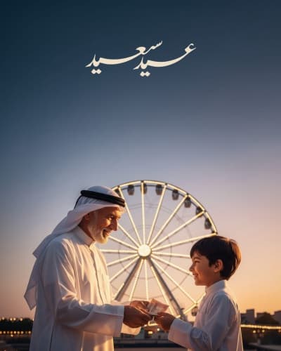 قالب Design for Eid al-Fitr Empty Card, download and edit for free من أندلسي