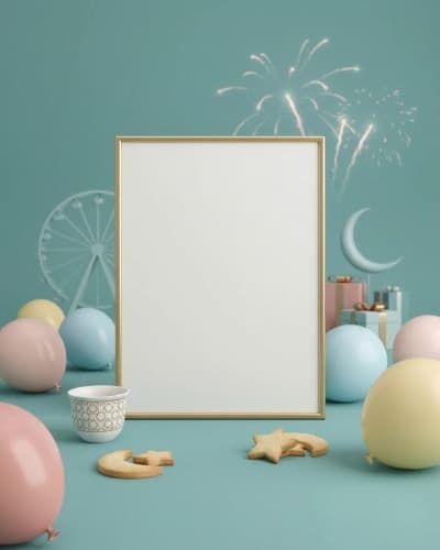 قالب Design for Eid al-Fitr Empty Card, download and edit for free من أندلسي