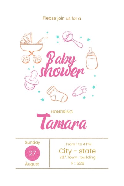 قالب New Born Design Invitation, download and edit for free من أندلسي