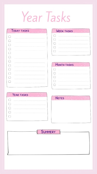 قالب Yearly Tasks Design, download and edit for free من أندلسي