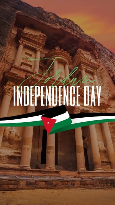 قالب Jordanian Independence Day Design, download and edit for free من أندلسي