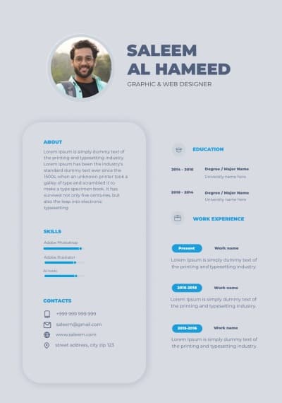 قالب Professional CV Design, download and edit for free من أندلسي