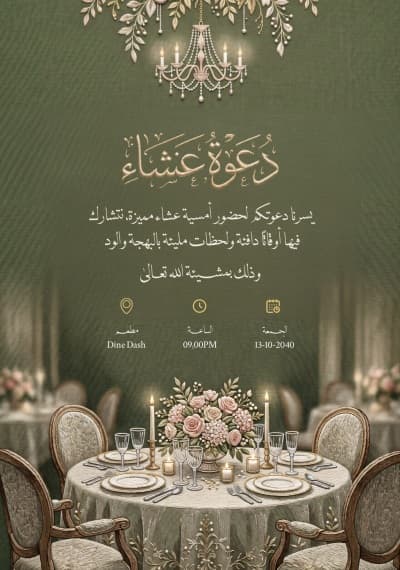 قالب Dinner Invitation Design, download and edit for free من أندلسي