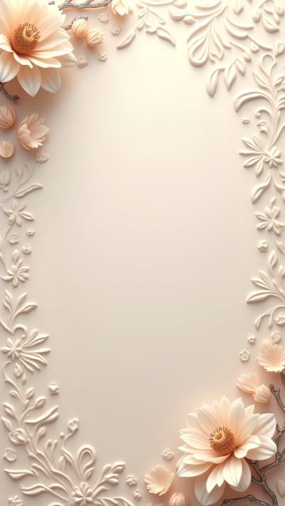 قالب Design Empty Card Decorated with Flowers, download and edit for free من أندلسي