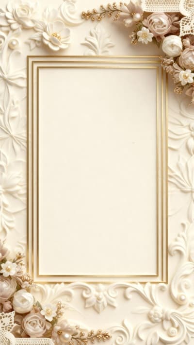 قالب Design Empty Card with Floral Decoration, download and edit for free من أندلسي