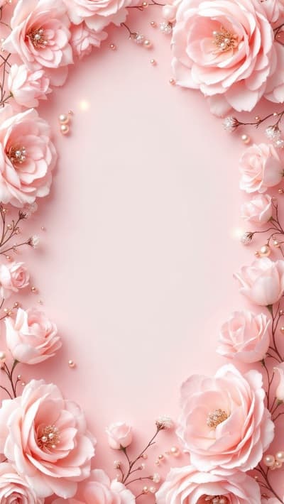 قالب Design Invitation Empty Card with Flowers, download and edit for free من أندلسي