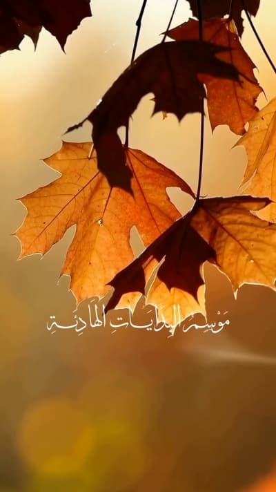 قالب أهلاً بالخريف متحركة بأوراق قيقب ذهبية، للتحميل والتعديل مجاناً من أندلسي