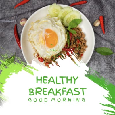 قالب Design Post for Healthy Breakfast, download and edit for free من أندلسي
