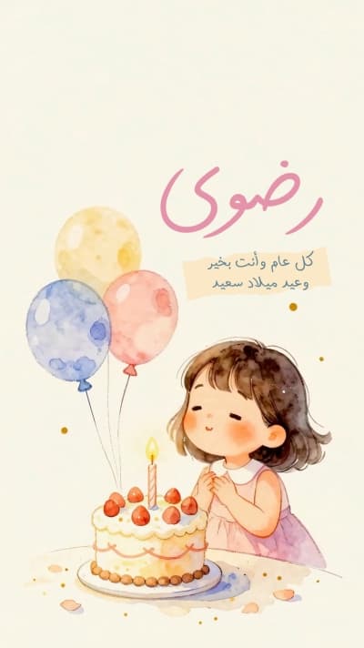 قالب Animated Watercolour Birthday Greeting, Free to Edit من أندلسي