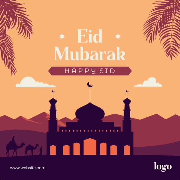 Design of Eid Mubarak Card, download and edit for free design template - featured design from the Andalusi design app