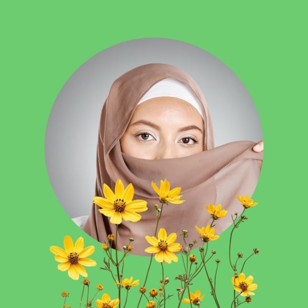 Design Female Profile with Yellow Flowers, download and edit for free design template - Profile from the Andalusi design app