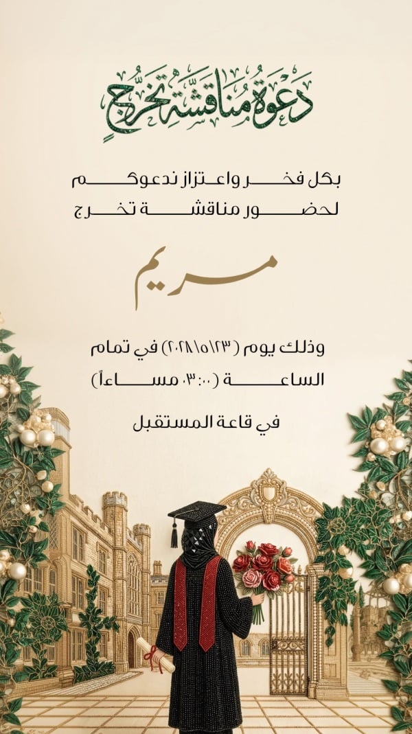 Graduation Design Invitation, download and edit for free design template - Graduation from the Andalusi design app