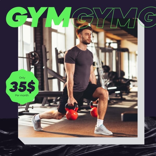 Gym Design for Marketing, download and edit for free design template - Marketing, Promotions from the Andalusi design app