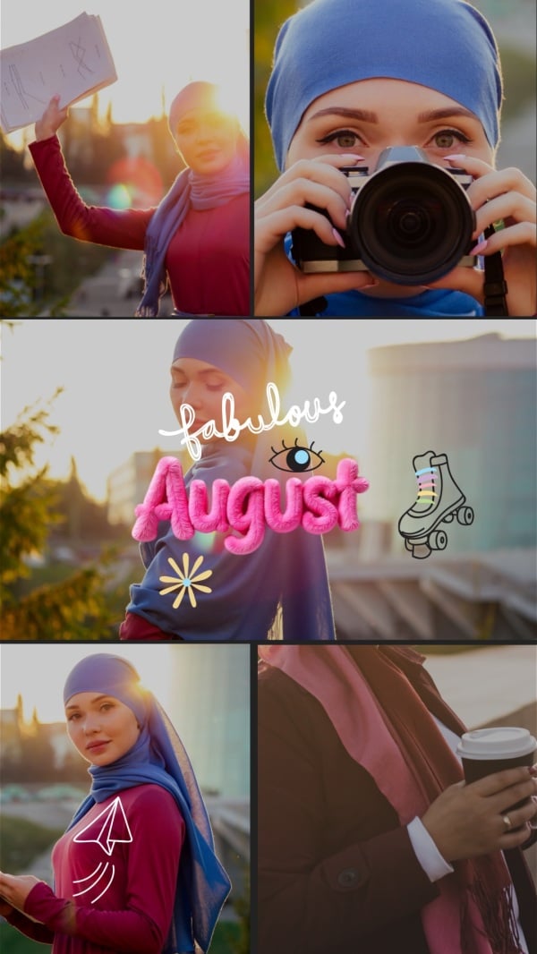 Fabulous August Design, download and edit for free design template - Month Highlights from the Andalusi design app
