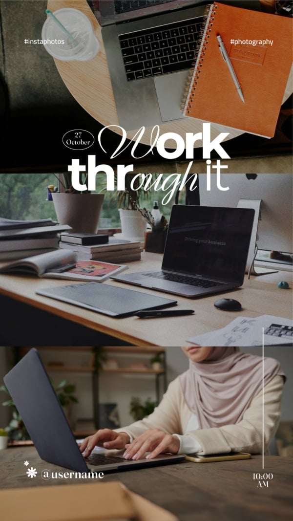 Design Snapshot for Working Through It, download and edit for free design template - Snapshots from the Andalusi design app