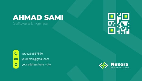 قالب تصميم بطاقة عمل مهندس برمجيات، للتحميل والتعديل مجاناً - بطاقات العمل من تطبيق أندلسي للتصميم