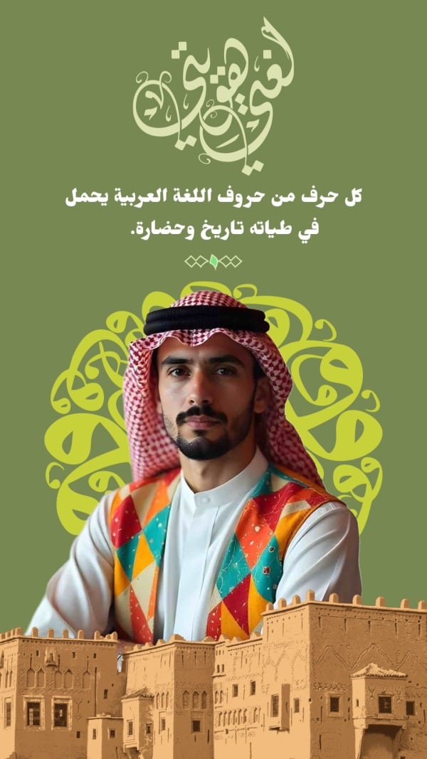 Design Arabic Day, Personal Quote, download and edit for free design template - Arabic Day, Personal Quotes from the Andalusi design app