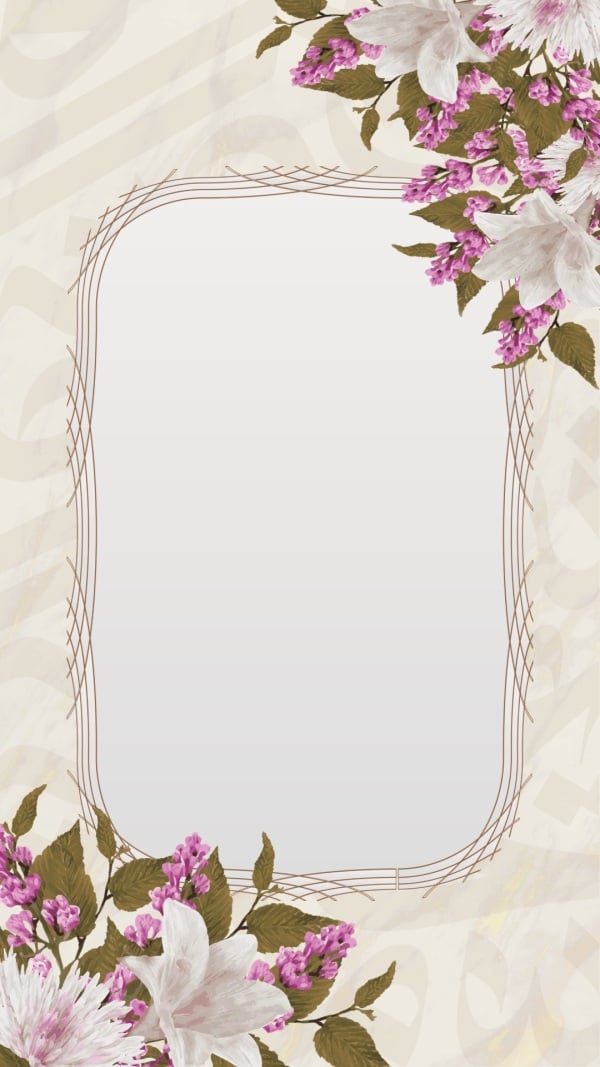 Design Empty Card with Floral Decoration, download and edit for free design template - Invitation Empty Cards, Empty Cards from the Andalusi design app