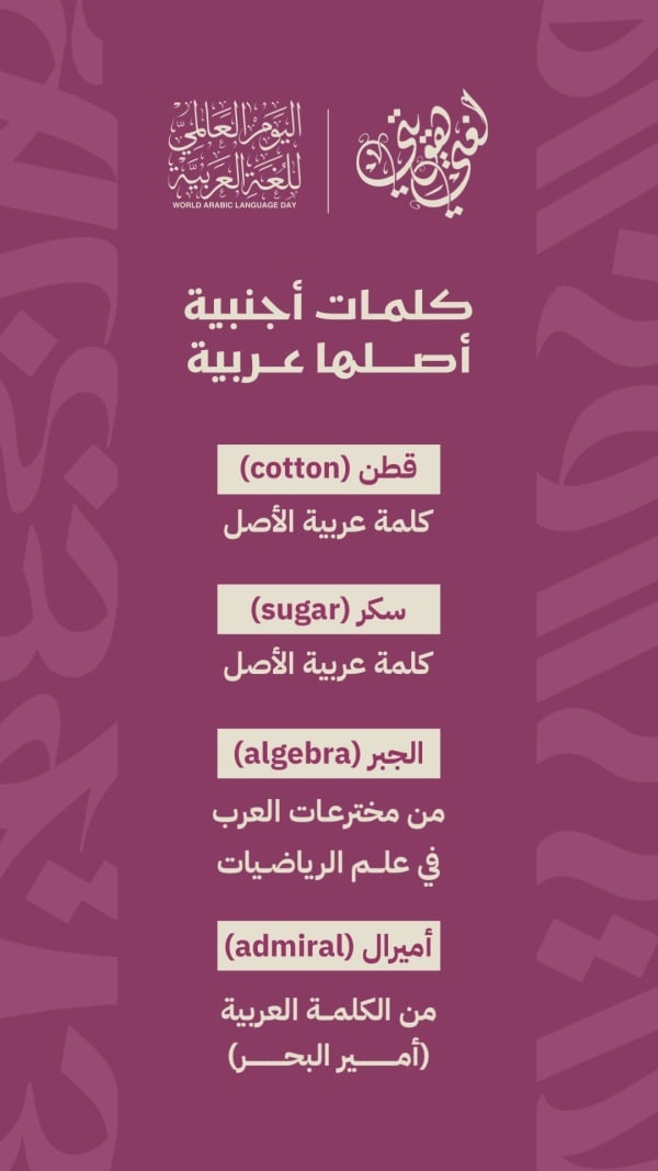 Design of a Word with Arabic Origin, download and edit for free design template - Arabic Day from the Andalusi design app