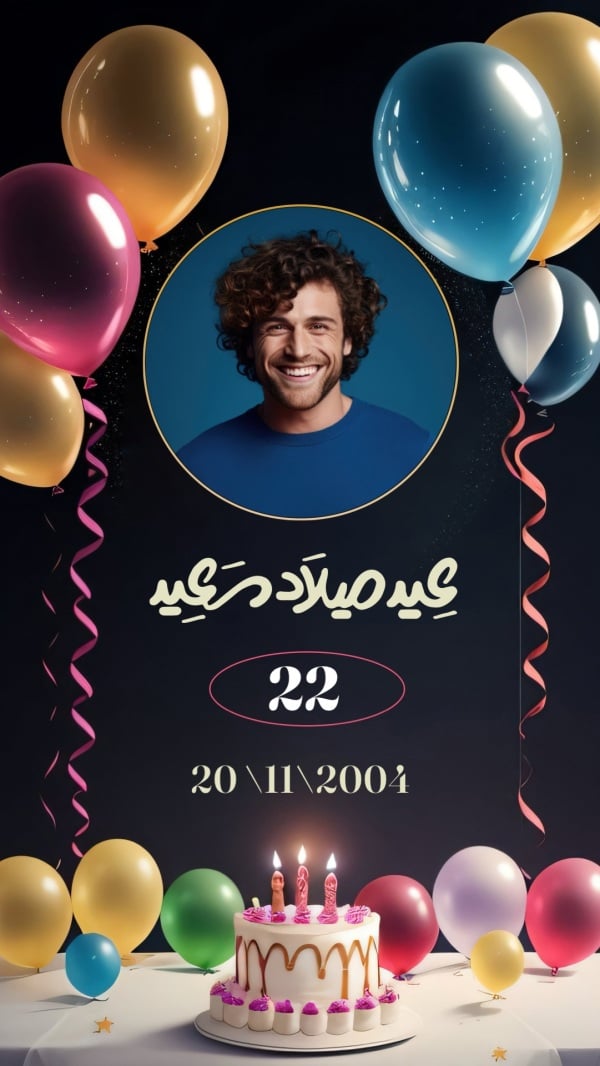Birthday Design, download and edit for free design template - Greeting, Birthday from the Andalusi design app