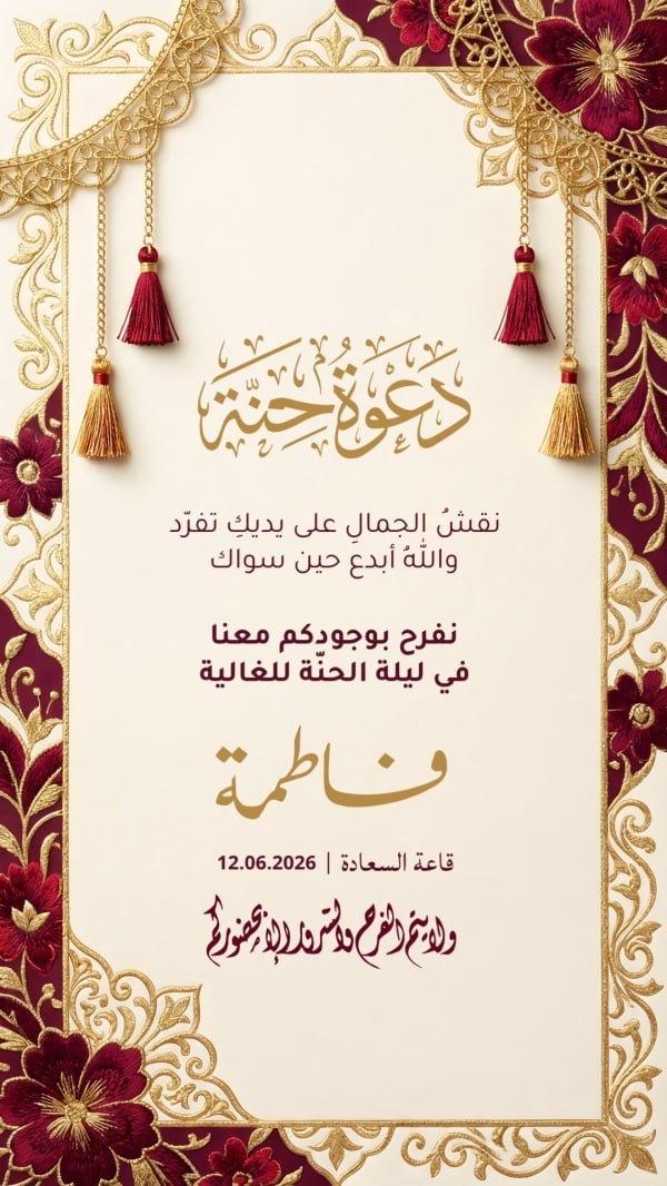 Henna Invitation Design, download and edit for free design template - Invitations, Cards, Henna invitation from the Andalusi design app