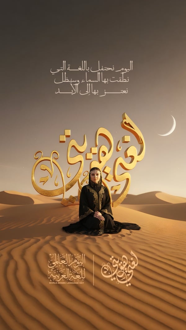 Design Arabic Language Day, download and edit for free design template - Arabic Day, Greeting from the Andalusi design app