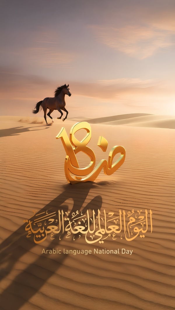 Design for Arabic Language Day, download and edit for free design template - Arabic Day, Greeting from the Andalusi design app