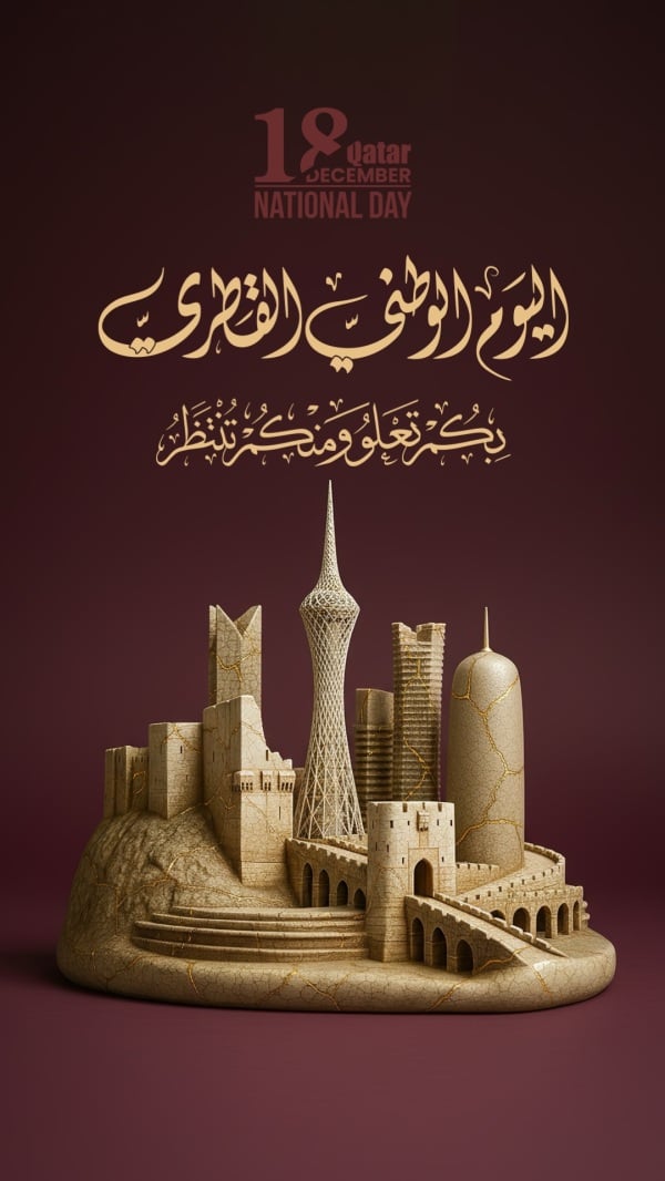 Design for Qatar Day Greeting, download and edit for free design template - Qatar Day, Greeting from the Andalusi design app