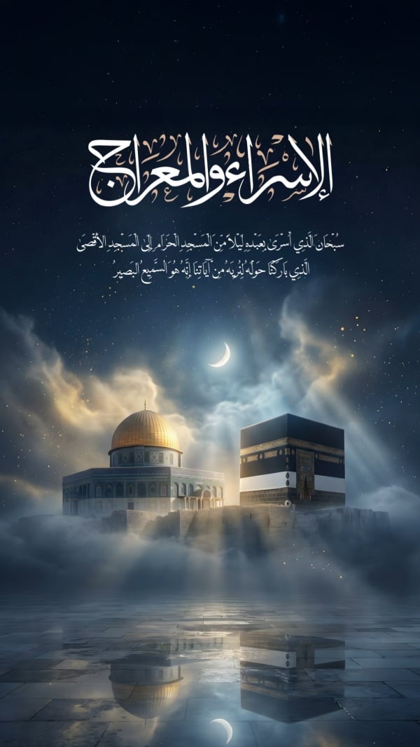 Design Isra' and Mi'raj, download and edit for free design template - Isra' and Mi'raj, Greeting from the Andalusi design app