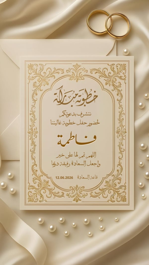 Elegant Wedding Invitation Design, download and edit for free design template - Engagement, Invitations from the Andalusi design app