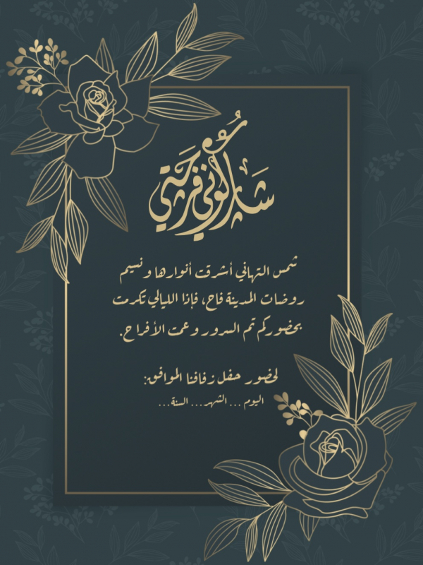 Elegant Wedding Card Design, download and edit for free design template - Cards, Wedding from the Andalusi design app