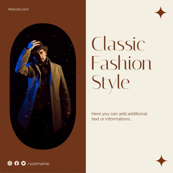 Classic Fashion Design, download and edit for free design template - Post from the Andalusi design app