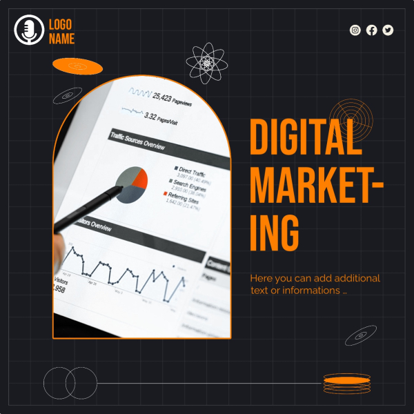 Digital Marketing Design, download and edit for free design template - Post, Marketing, Services from the Andalusi design app