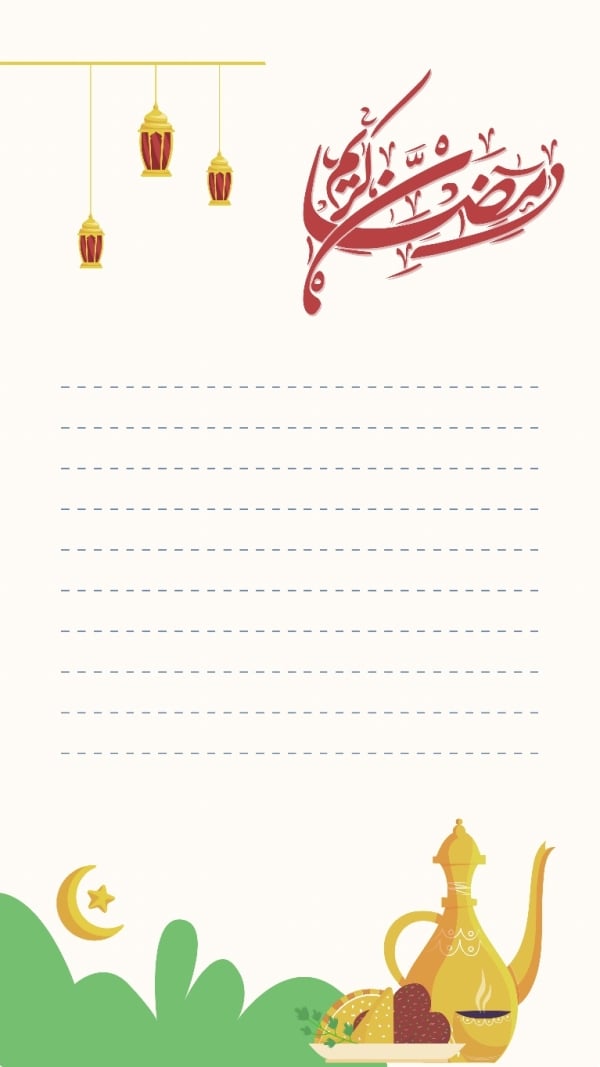 Design for Ramadan Empty Paper, download and edit for free design template - Ramadan, Productivity from the Andalusi design app