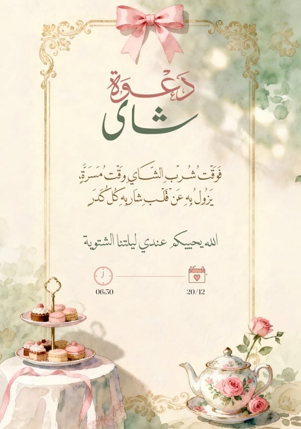 Design Tea Invitation, download and edit for free design template - Tea Invitation, Tea from the Andalusi design app