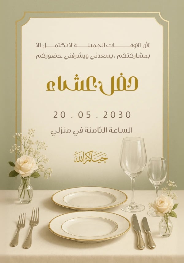 Dinner Invitation Design, download and edit for free design template - Dinner Invitation from the Andalusi design app