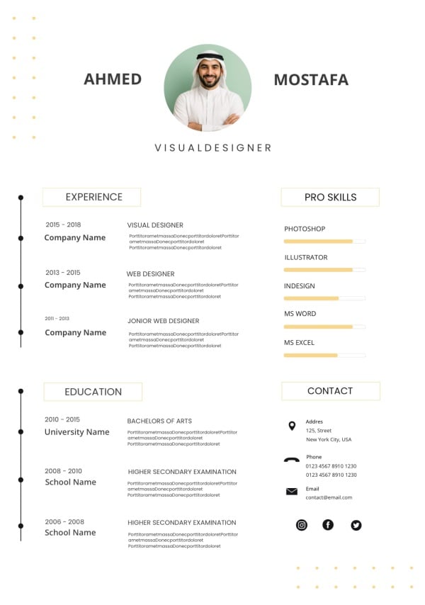 Design CV, download and edit for free design template - CVs from the Andalusi design app