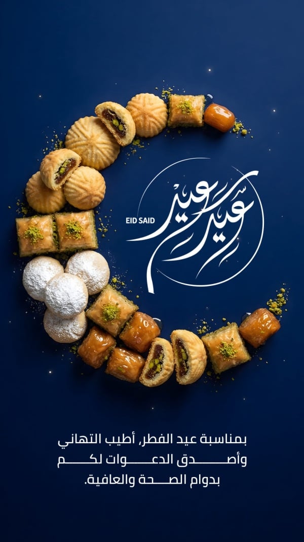 Design for Eid al-Fitr, Greeting, download and edit for free design template - Eid al-Fitr, Greeting from the Andalusi design app