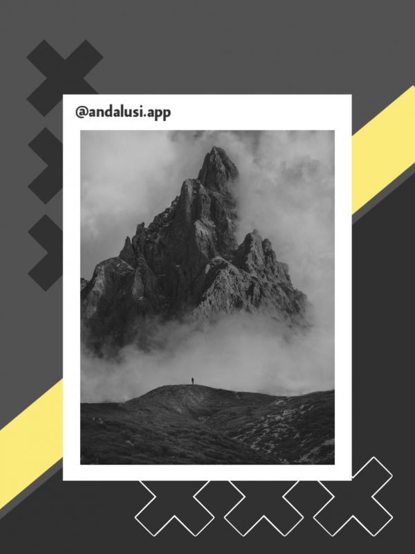 Design Photography of a Misty Mountain, download and edit for free design template - Photography from the Andalusi design app
